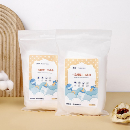 Set 10 Bavete de Unica Folosinta, , Model Animalute Marine, pentru Bebelusi, din Bumbac, Impermeabil, 28 x 28 cm, Alb/Albastru [2]