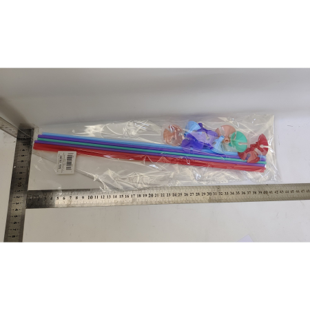 Set 10 Bete cu Rozete pentru Baloane, , Suporturi de plastic, Usor de instalat, Reutilizabil, Pentru aniversare, Nunta, Ziua de Nastere, Decor, 40 cm, Multicolore [1]