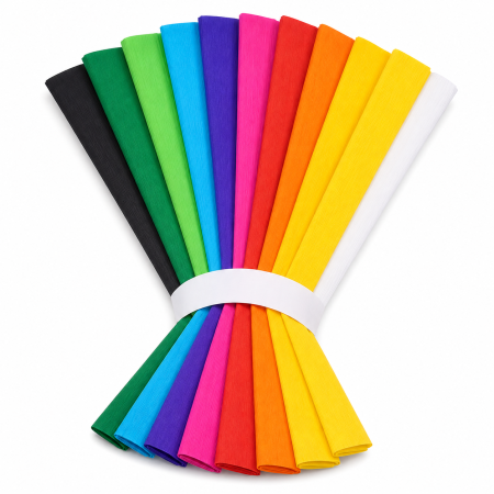 Set 10 Bucati Hartie Creponata Colorata pentru Lucru Manual si Activitati DIY, 10 Culori, ORIGINAL DEALS [12]