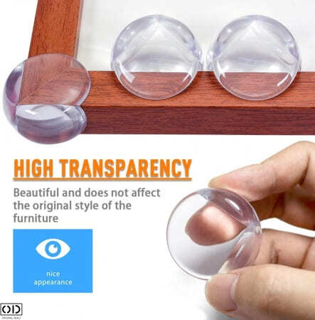 Set 10 Coltare din Silicon pentru Protectie Ridicata la Colturile Mobilei, pentru Siguranta Copii, din Silicon, Rotund [7]