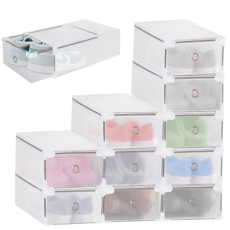 Set 10 cutii organizare pentru pantofi, 34x22x13, transparent [7]