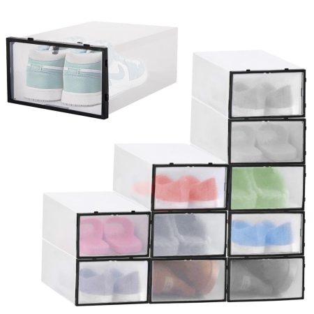 Set 10 cutii organizare pentru pantofi, 34x23x13, transparent [6]