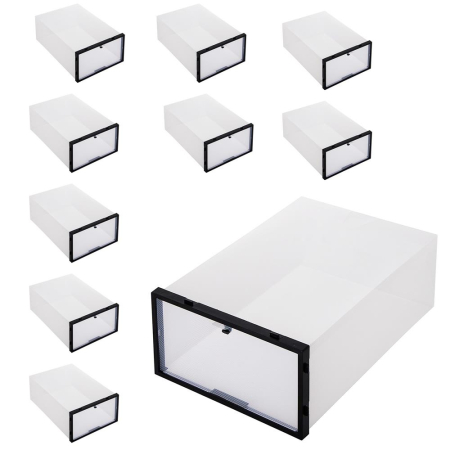 Set 10 cutii organizare pentru pantofi, 34x23x13, transparent [5]