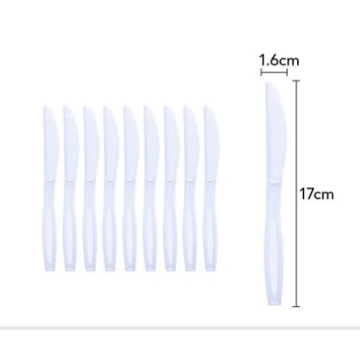 Articole Servire Masa - Set 10 Cutite De Unica Folosinta, , Plastic, 17x1.6 cm, alb