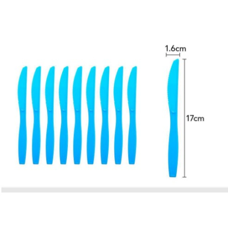 Articole Servire Masa - Set 10 Cutite de Unica folosinta, , Plastic 17x1.6 cm, albastru
