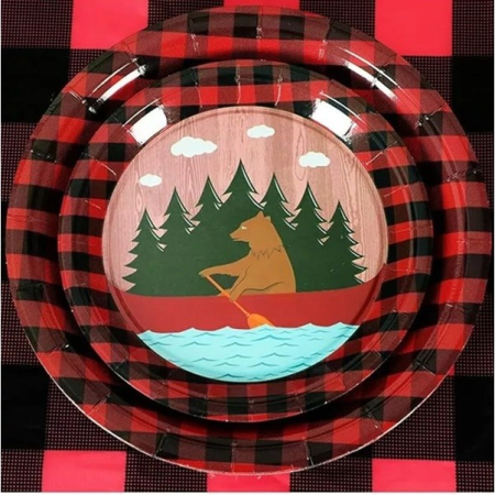 Set 10 Farfurii Unica Folosinta, , 18 cm, Model Urs, Multicolor [1]