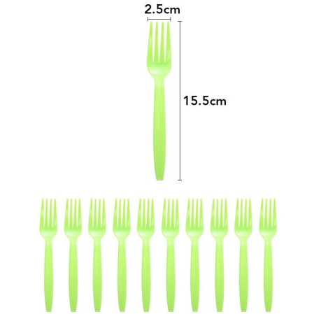 Set 10 Furculite de Unica Folosinta, , Colectia Dino Park, 15.5 x 2.5 cm, din Plastic PE, Multicolor [1]