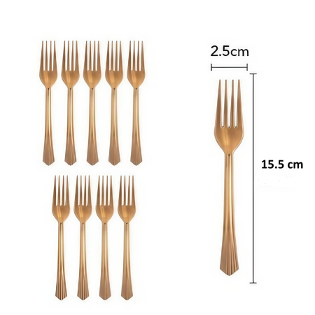 Set 10 Furculite de Unica Folosinta, , Plastic, 15.5 x 2.5 cm, Bronz [1]