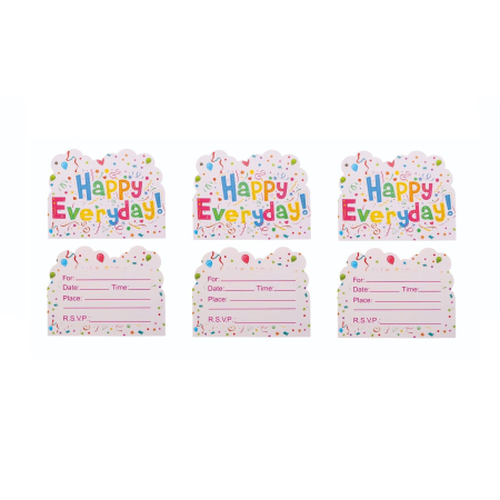 Set 10 Invitatii pentru Petrecere, , Model Happy Everyday, 17 x 12 cm, Multicolor [1]
