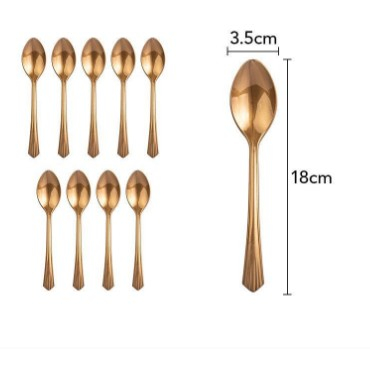 Articole Servire Masa - Set 10 Linguri de unica folosinta 15 x 3.3 cm, bronz
