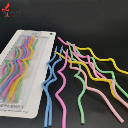 Set 10 Lumanari de Tort, , Model Spiralat, 17 x 0.34 cm, din Ceara, Multicolor [5]