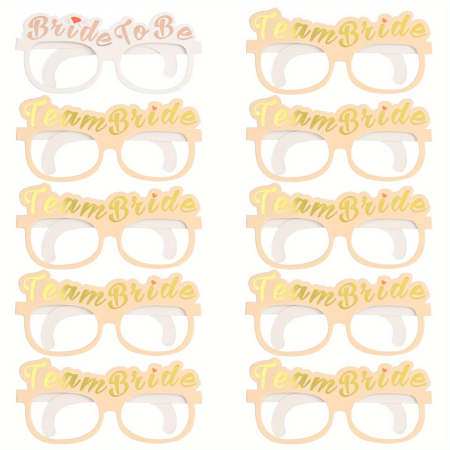 Set 10 Ochelari, , Tematica Petrecerea Burlacitelor, Model Team Bride si Bride to Be, 9 x Roz, 1 x Alb [2]
