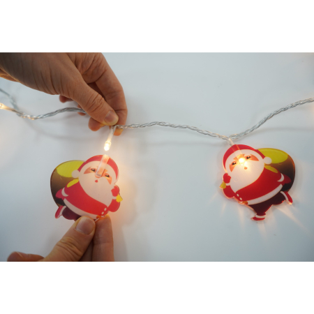 Set 10 Ornamente pentru Instalatie, , Atasare la Instalatia de Craciun, Design Festiv, Protectie Becuri Instalatie, Rezistente la Zapada, Interior/ Exterior, Model Mos Craciun cu Sac [5]