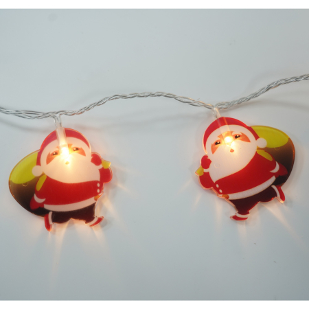 Set 10 Ornamente pentru Instalatie, , Atasare la Instalatia de Craciun, Design Festiv, Protectie Becuri Instalatie, Rezistente la Zapada, Interior/ Exterior, Model Mos Craciun cu Sac [6]