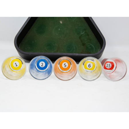 Set 10 pahare de shot , cu Suport de Biliard, 30 ml, din sticla, 10 x 10 cm, multicolor [4]