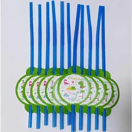 Set 10 Paie, , Colectia Dino Park, 26 x 7 cm, din Carton/Plastic, Multicolor [3]