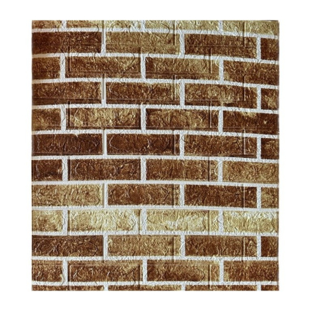 ✨TOATE PRODUSELE✨ - Set 10 Placi de Tapet, , Autoadezive, 70 x 77 cm, 2.5 mm Grosime, Suprafata Acoperita 5.3 mp, din PVC, Model Caramida, Maro