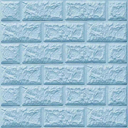 Set 10 Placi de Tapet, , Autoadezive, 70 x 77 cm, 3.5 mm Grosime, Suprafata Acoperita 5.3 mp, din PVC, Model Caramida, Albastru Deschis [5]