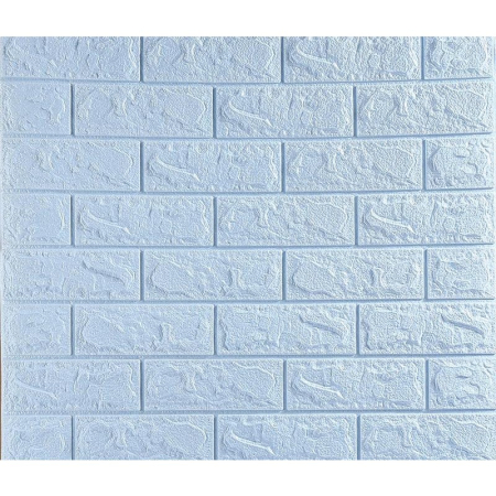 Set 10 Placi de Tapet, , Autoadezive, 70 x 77 cm, 3.5 mm Grosime, Suprafata Acoperita 5.3 mp, din PVC, Model Caramida, Albastru Deschis [1]