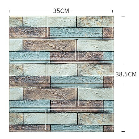 Tapet 3D Autoadeziv - Set 10 Placi Tapet 3D , 35 x 38 cm, 3 mm, 1.33 mp, Multicolor