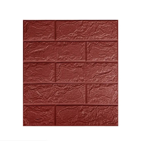 Tapet 3D Autoadeziv - Set 10 Placi Tapet 3D, , 35 x 38 cm, Grosime 3 mm, din Polietilena, Model Caramida, Suprafata acoperita 1.33 mp, Maro