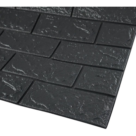 Set 10 Placi Tapet 3D, , 35 x 38 cm, Grosime 3 mm, din Polietilena, Model Caramida, Suprafata acoperita 1.33 mp, Negru [4]