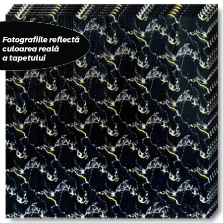 Set 10 Placi Tapet 3D, , 70 x 70 cm, Grosime 3 mm, din Rasina, Tip Placi de Lemn, Suprafata Acoperita 4.9 mp, Negru [6]