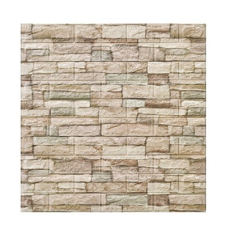 ✨TOATE PRODUSELE✨ - Set 10 Placi Tapet 3D, , 70 x 77 cm, Grosime 3 mm, din Polietilena, Model Caramida, Suprafata acoperita 5.3 mp, Bej