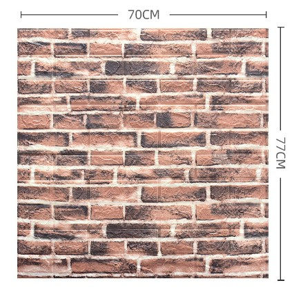 Set 10 Placi Tapet 3D, , 70 x 77 cm, Grosime 3 mm, din Polietilena, Model Caramida, Suprafata acoperita 5.3 mp, Caramida Rosie [2]
