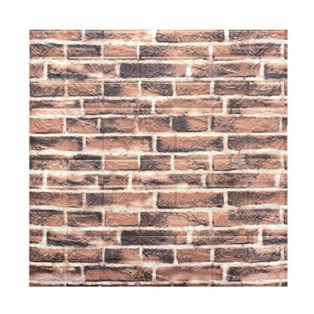 Tapet 3D Autoadeziv - Set 10 Placi Tapet 3D, , 70 x 77 cm, Grosime 3 mm, din Polietilena, Model Caramida, Suprafata acoperita 5.3 mp, Caramida Rosie
