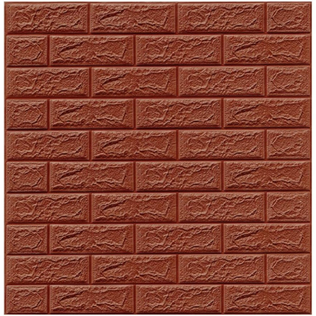 Set 10 Placi Tapet 3D, , 70 x 77 cm, Grosime 3 mm, din Polietilena, Model Caramida, Suprafata acoperita 5.3 mp, Maro [2]