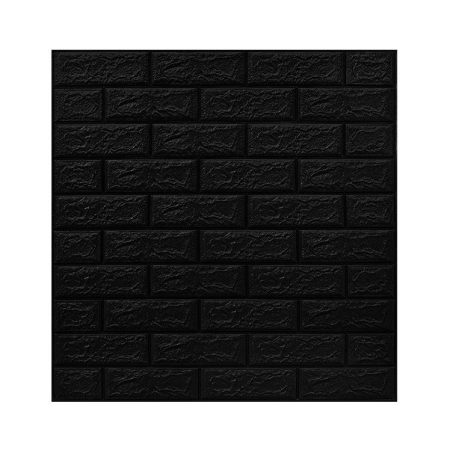 Tapet 3D Autoadeziv - Set 10 Placi Tapet 3D, , 70 x 77 cm, Grosime 3 mm, din Polietilena, Model Caramida, Suprafata acoperita 5.3 mp, Negru