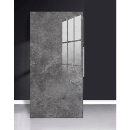 Set 10 Placi Tapet, , 60 x 30 cm, Grosime 1.5 mm, din PVC, Model Imitatie de Marmura, Suprafata acoperita 1.8 mp, Gri Inchis [1]