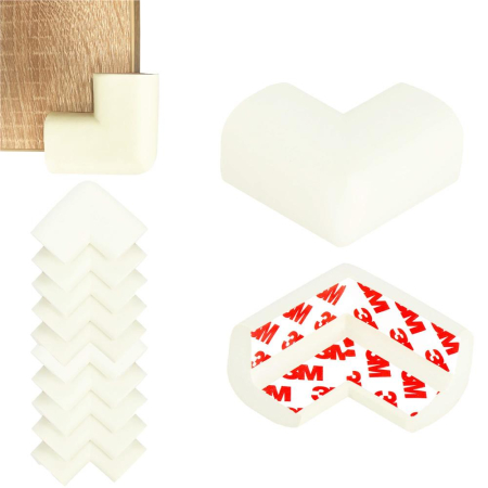 Set 10 protectii colturi pentru siguranta copii, 60x35mm, spuma EPE, crem [13]