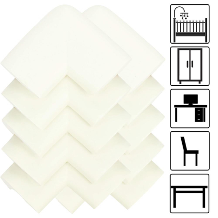 Set 10 protectii colturi pentru siguranta copii, 60x35mm, spuma EPE, crem [10]