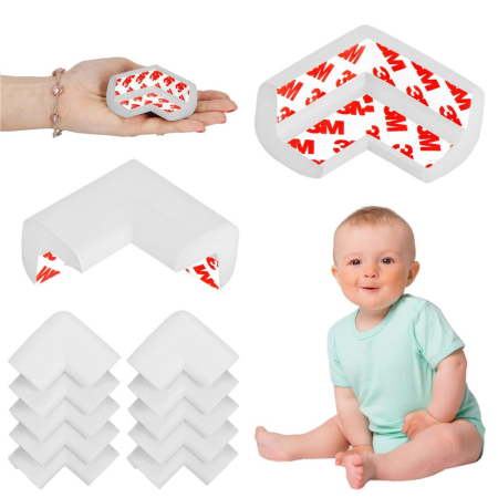 Set 10 protectii colturi pentru siguranta copii, 60x35mm, spuma EPE, gri [8]
