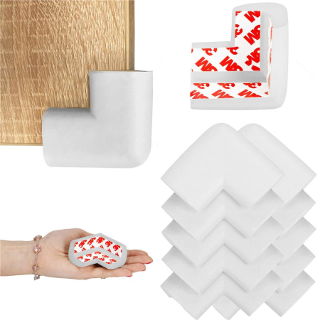 Set 10 protectii colturi pentru siguranta copii, 60x35mm, spuma EPE, gri [4]