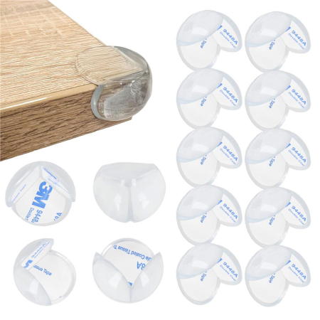 Set 10 protectii colturi pentru siguranta copii, drepte, 40x20mm, silicon, transparent [18]