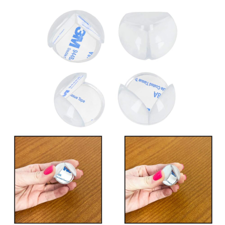 Set 10 protectii colturi pentru siguranta copii, drepte, 40x20mm, silicon, transparent [11]