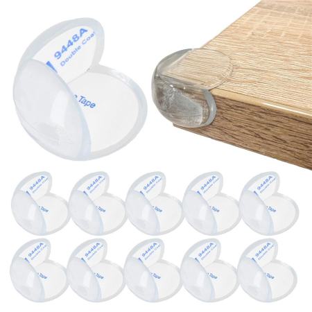 Set 10 protectii colturi pentru siguranta copii, drepte, 40x20mm, silicon, transparent [1]