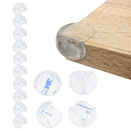 Set 10 protectii colturi pentru siguranta copii, drepte, 40x20mm, silicon, transparent [13]