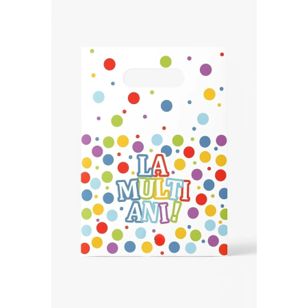 Set 10 Pungi de Cadou, , Colectia LA MULTI ANI, 16.5 x 25 cm, din Plastic, Multicolor [1]