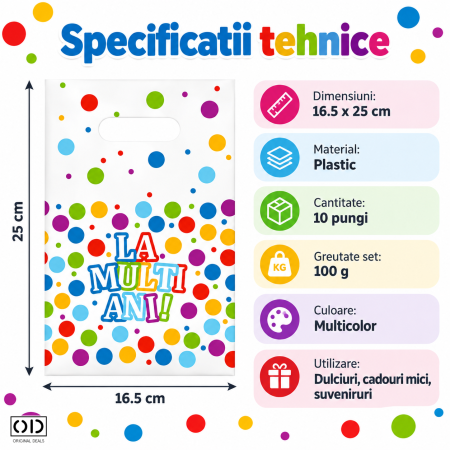 Set 10 pungi cadou multicolor ORIGINAL DEALS