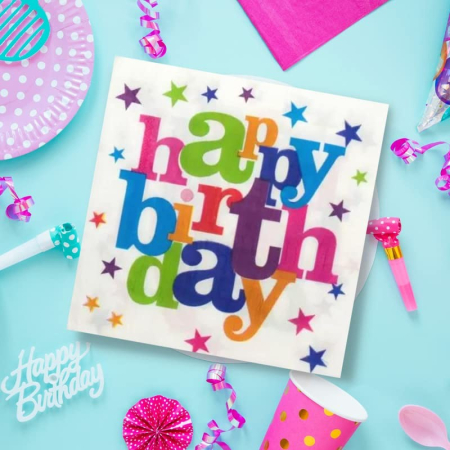 Set 10 Servetele de Masa, , Colectia Happy Birthday, 32 x 32 cm, din Hartie, Multicolor [3]