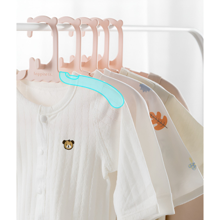 Set 10 Umerase pentru Copii, , Potrivite pentru Uscarea si Depozitarea Hainelor de Bebelusi, 28x16.7 cm, Roz [6]