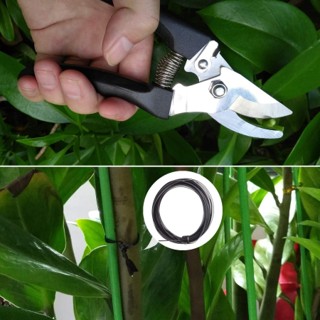 Set 10 Unelte de Gradina, , pentru Plantare Prelucrare Sol si Ingrijire Plante, Manere Negre, Material PVC si Otel Inoxidabil, Cutie Inclusa, 37x28x7 cm, Negru [4]