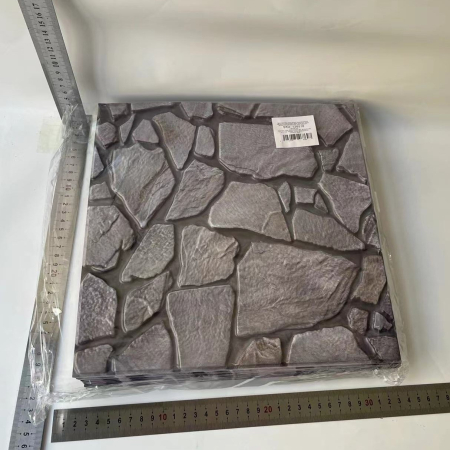 Set 10 x Placi Tapet Autocolant 3D cu Imitatie de Pietre, pentru Perete Bucatarie Sufragerie, Usor de Curatat, Rezistent la Apa, Autoadeziv, 30x30 cm, Gri [1]