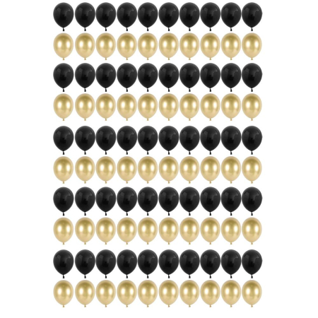 Set 100 baloane pentru petrecere, 40cm, negru auriu [10]