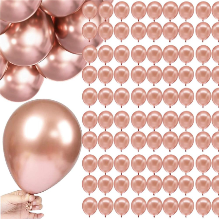 Set 100 baloane pentru petrecere, 40cm, roz metalic [5]
