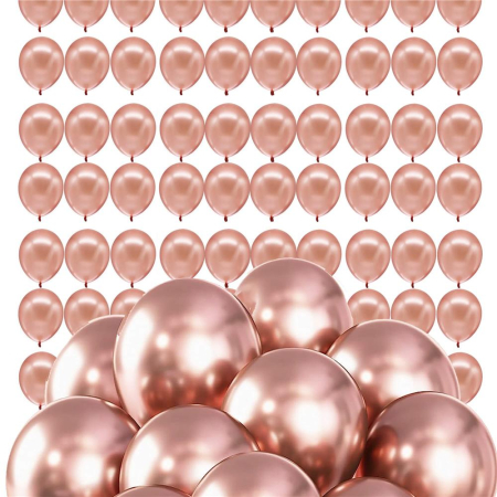 Set 100 baloane pentru petrecere, 40cm, roz metalic [11]
